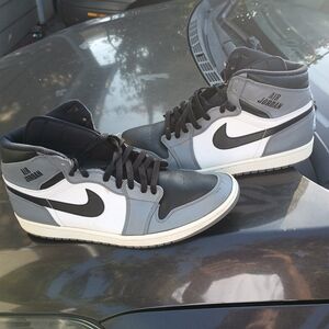 Jordan Men's Black, White, and Gray High-Top Sneakers